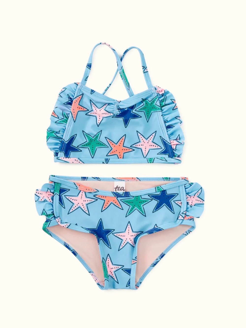 Tea Collection Girls' RUFFLE TWO-PIECE SWIM SET Size 6